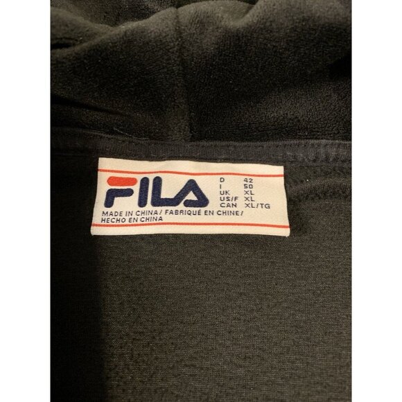 FILA Black Velour Quarter Zip Medium Velvet Hoodie - Picture 5 of 9